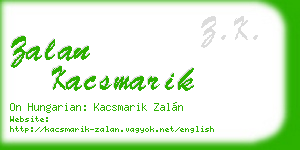 zalan kacsmarik business card